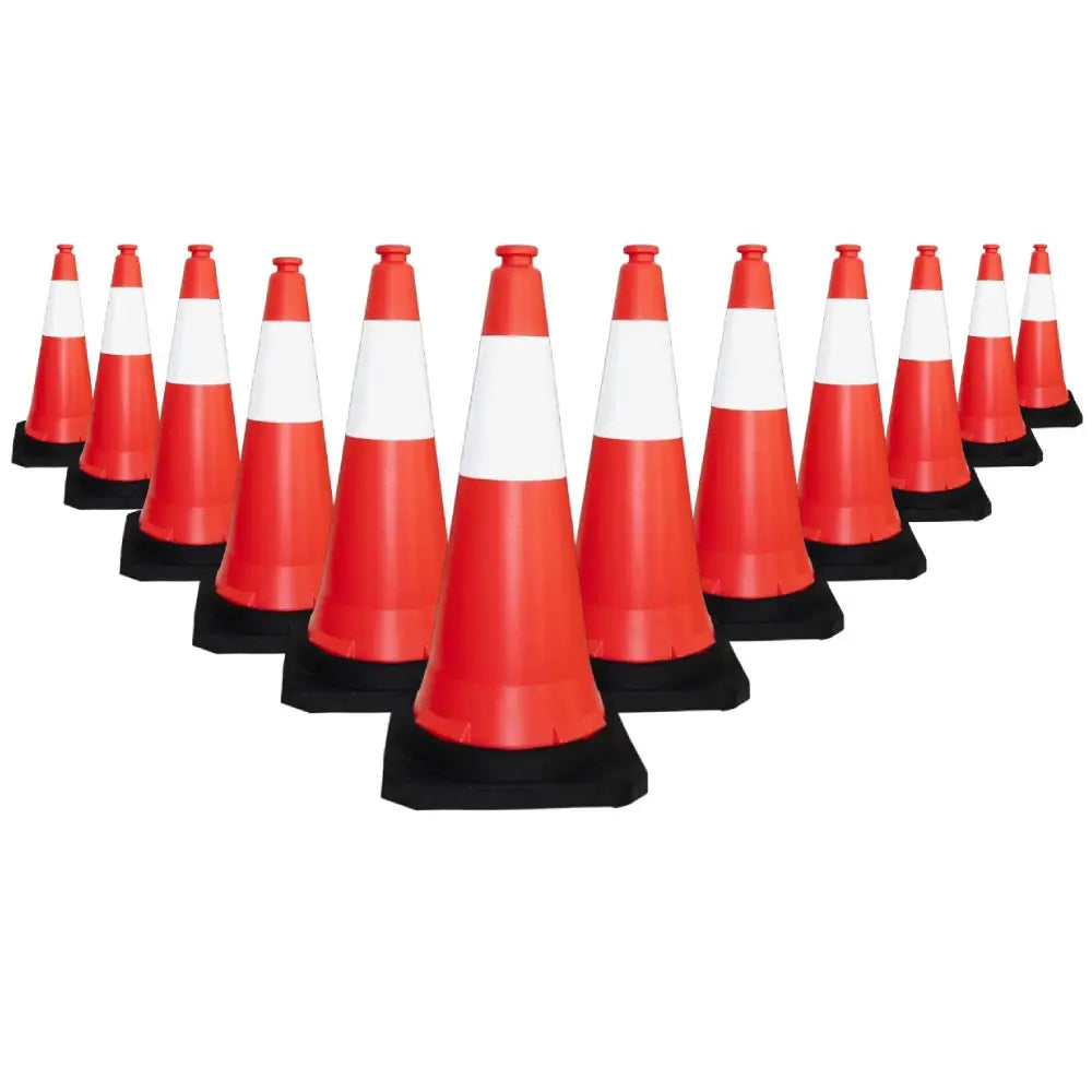 75cm red reflective traffic cone for uk