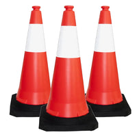 Pack of 3 safety traffic cone 75cm in uk
