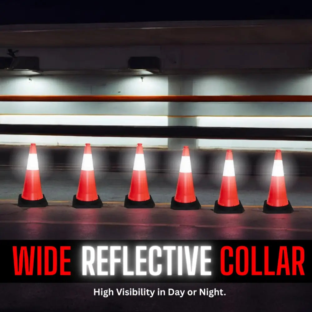 reflective traffic cones with wide collar