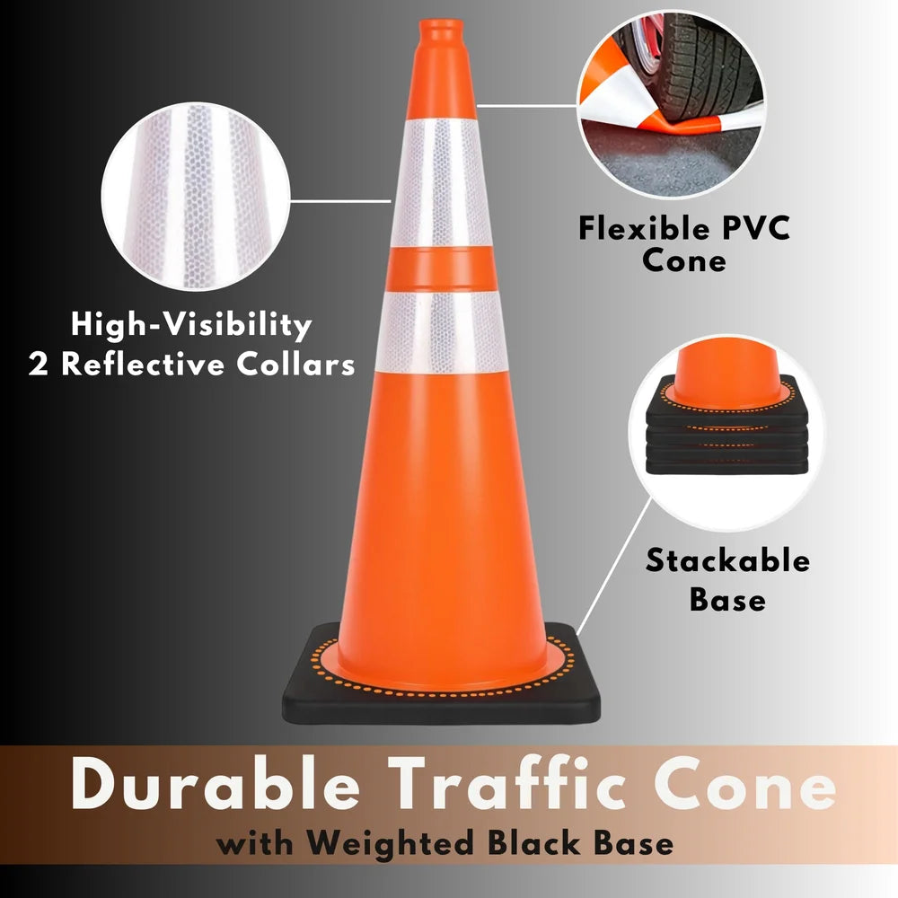 seventy five centimeter Berry commercial orange traffic cone for parking areas, warehouses and construction sites