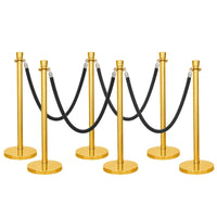 one hundred centimeter Berry gold hospitality post with black velvet rope for hotels and reception areas
