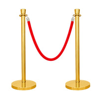 one hundred centimeter Berry gold stanchion post with red velvet rope for elegant crowd separation
