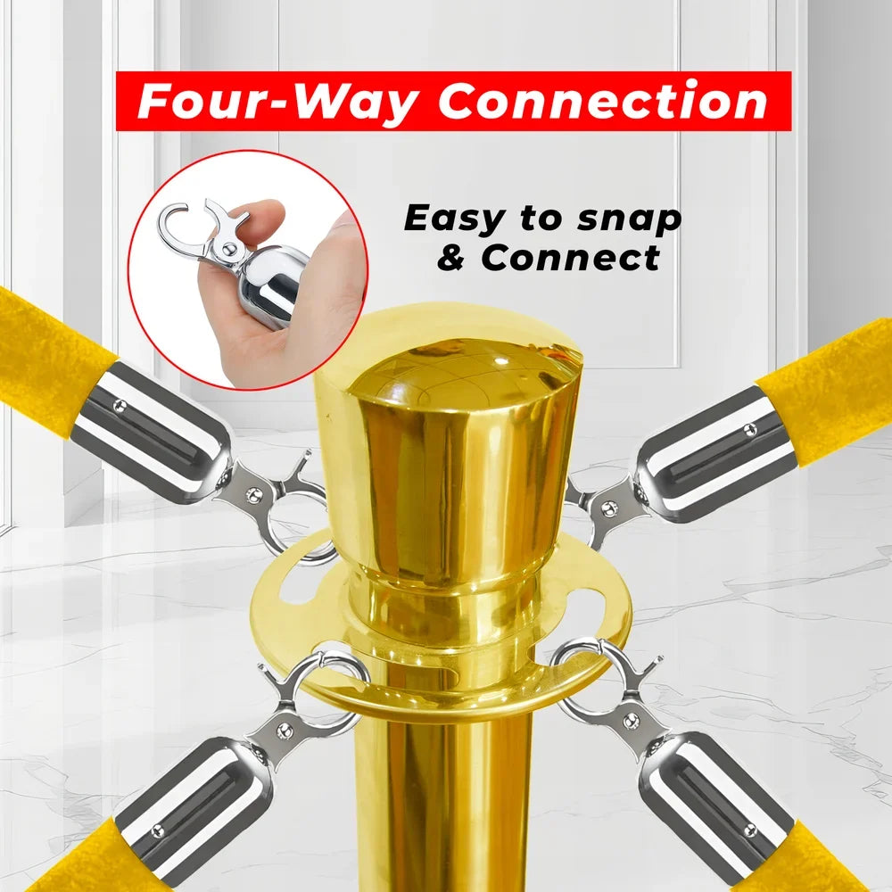 one hundred centimeter Berry gold VIP divider with golden velvet rope for exclusive access areas