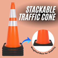 seventy five centimeter Berry impact resistant PVC traffic cone with durable weighted black base