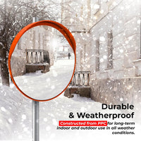 Security mirror for parking areas and improved vehicle visibility