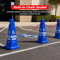 blue parking marker cone for disabled and accessible parking spaces