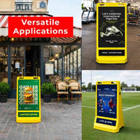 customisable pavement sign road barrier yellow
