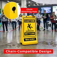 customisable pavement sign road barrier yellow