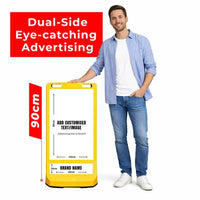 customisable pavement sign road barrier yellow