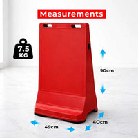 customisable red pavement sign road barrier