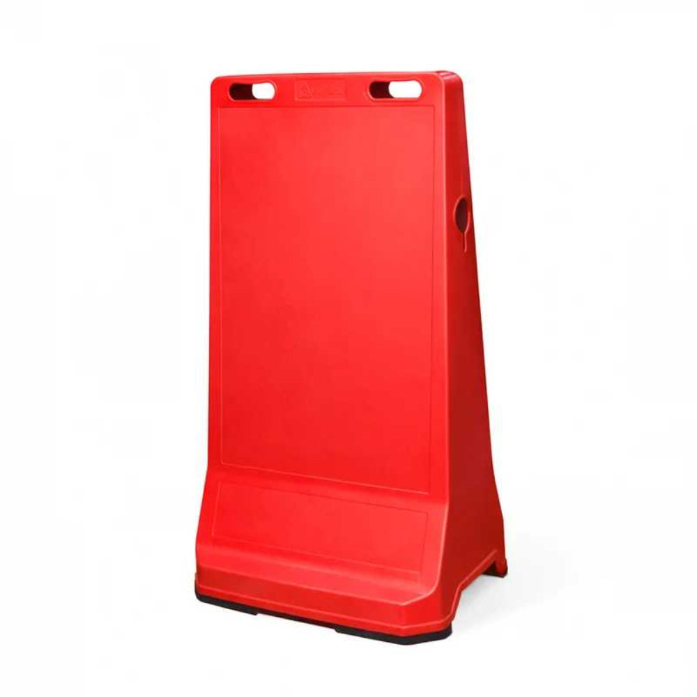 customisable red pavement sign road barrier