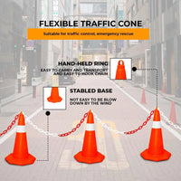 flexible traffic cone 50cm orange uk