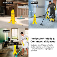 portable yellow banana cone wet floor safety sign