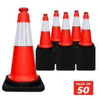 seventy five centimeter red roadwork safety cone for temporary traffic control and pedestrian safety