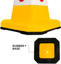 Yellow Construction Cone With Rubber Base