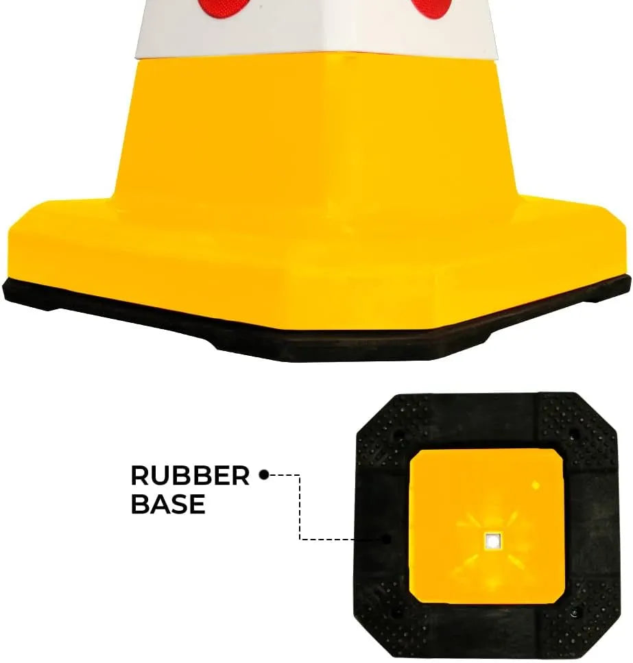 Yellow Construction Cone With Rubber Base