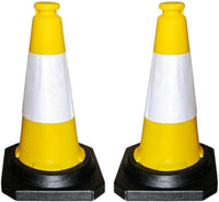 2PCS 50CM yellow reflective traffic cones
