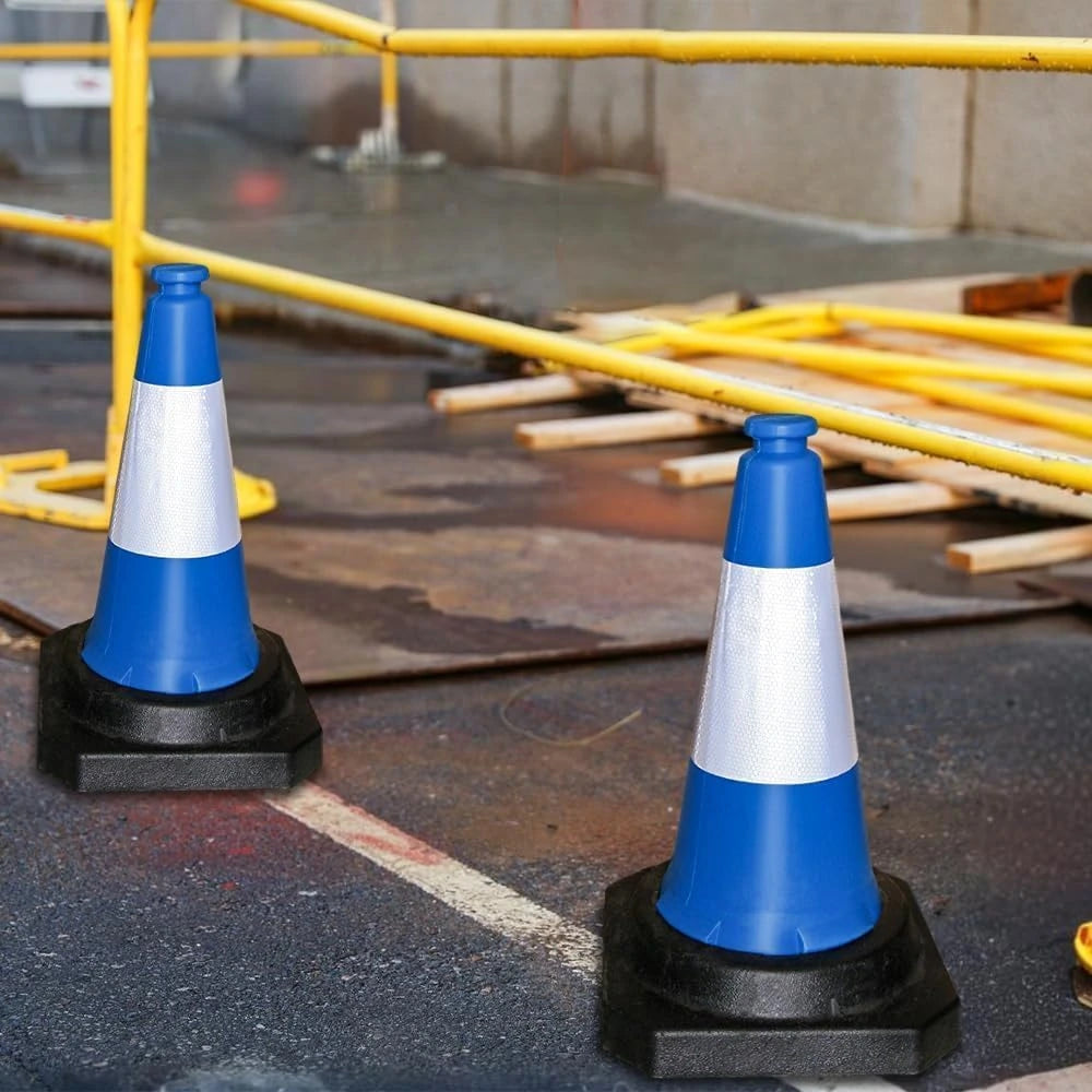 2 Reflective Road Cones – Blue, 50CM Height	