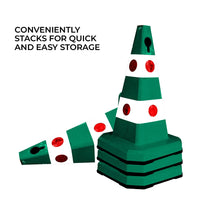 62cm green traffic cone stacked