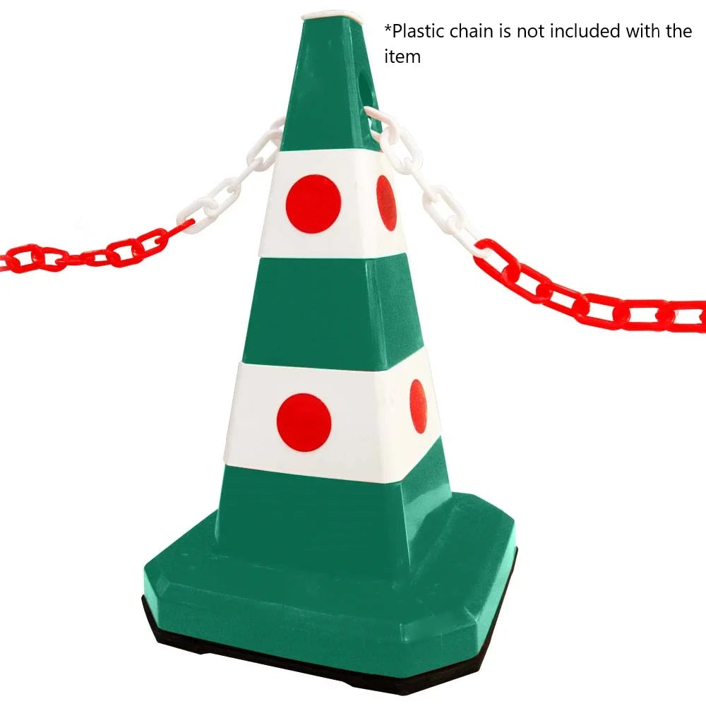 62cm green traffic cone with chain