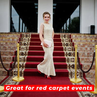 one hundred centimeter Berry gold VIP divider with black velvet rope for exclusive access areas