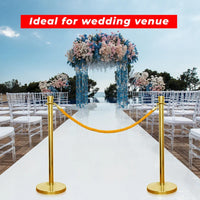 one hundred centimeter Berry gold entrance stanchion with golden twisted rope for crowd organization