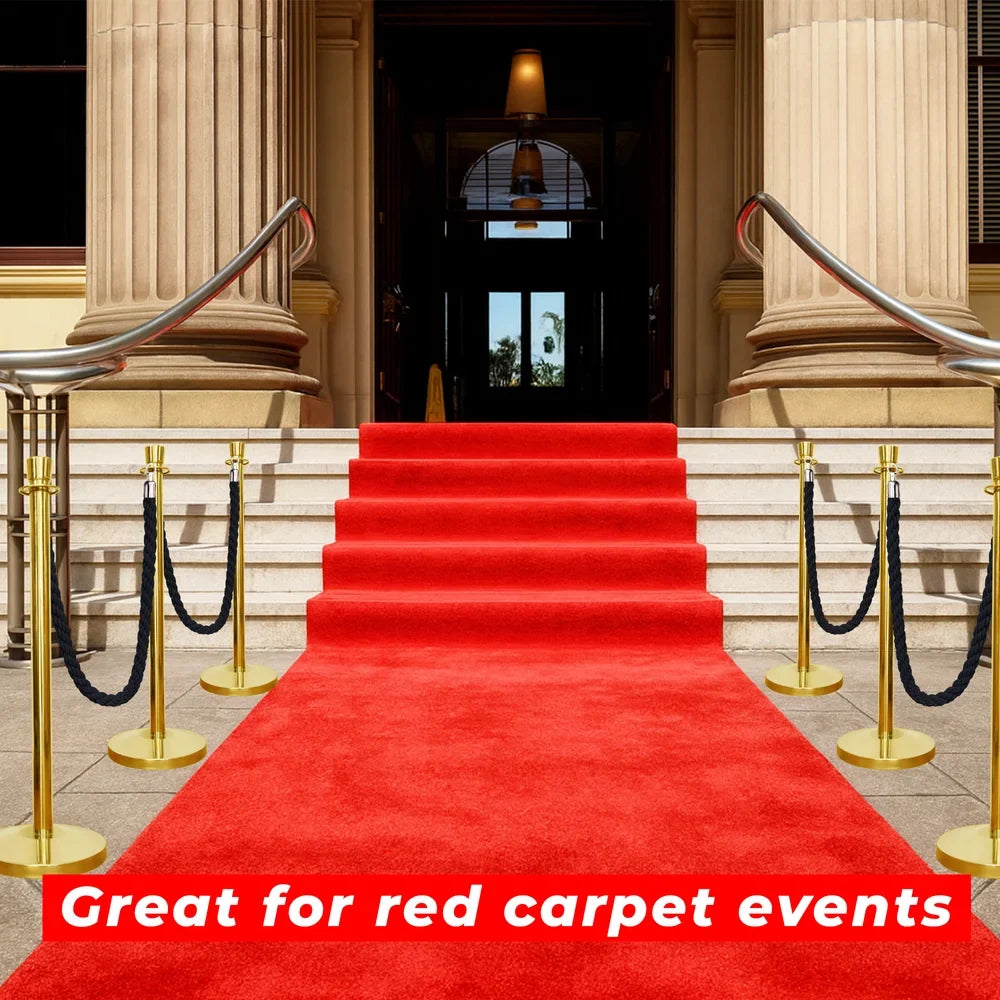 one hundred centimeter Berry gold event stanchion with black twisted rope for venue management