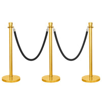 one hundred centimeter Berry gold formal stanchion with black velvet rope for events and ceremonies
