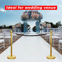 one hundred centimeter Berry gold luxury barrier with black velvet rope for formal venues