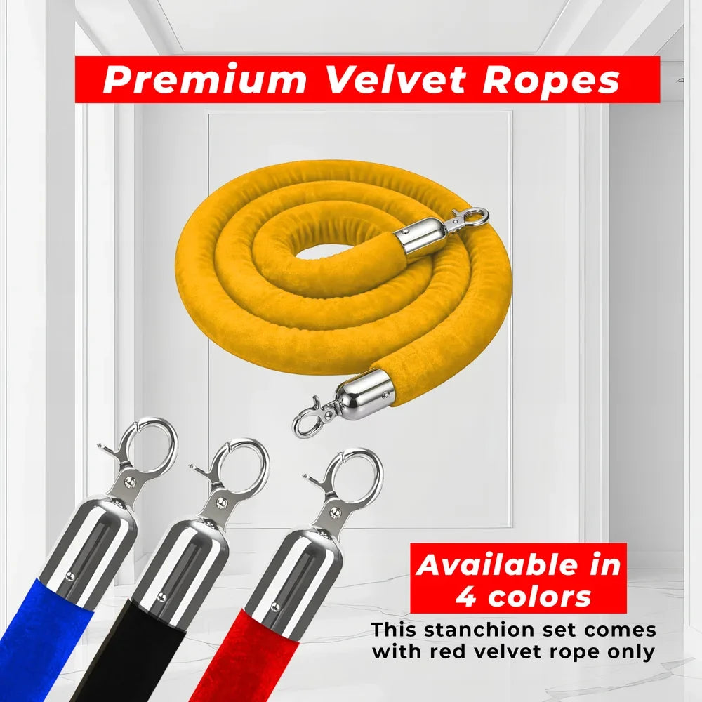 one hundred centimeter Berry gold luxury barrier with golden velvet rope for formal venues