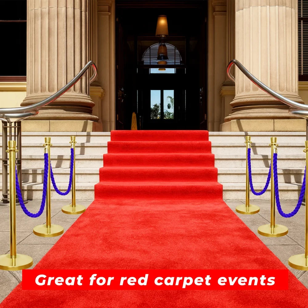one hundred centimeter Berry gold theatre stanchion with blue twisted rope for elegant crowd control