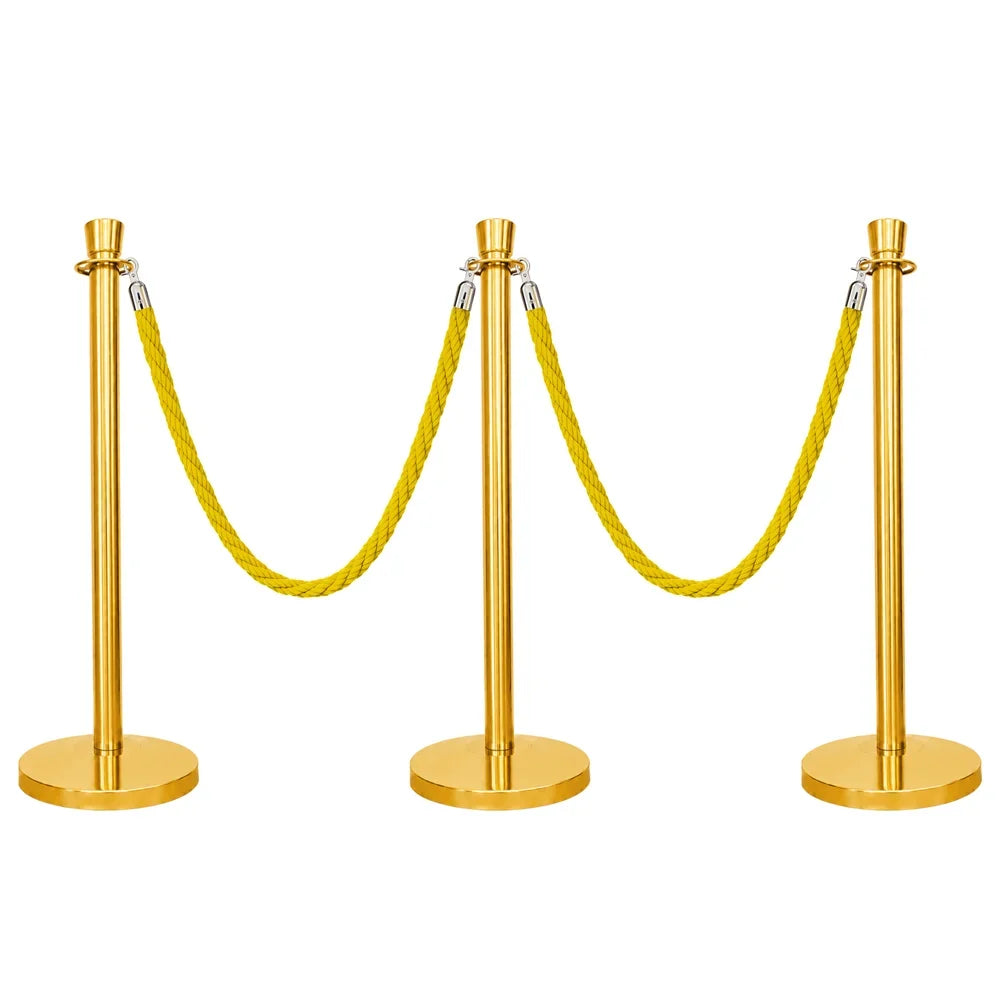 one hundred centimeter Berry gold theatre stanchion with golden twisted rope for elegant crowd control