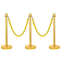 one hundred centimeter Berry gold theatre stanchion with golden twisted rope for elegant crowd control
