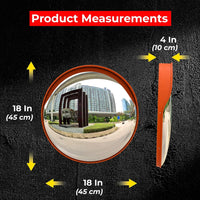 Wide-angle convex mirror designed for traffic safety and improved viewing range
