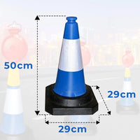 Blue 50CM Safety Cones Set with Reflective Bands	