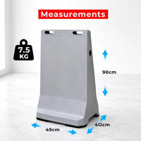 customisable grey pavement sign road barrier