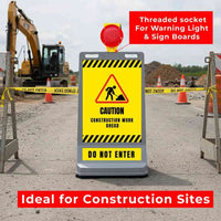 customisable grey pavement sign road barrier