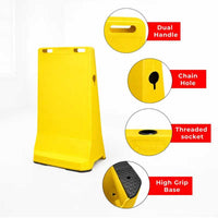 customisable pavement sign road barrier yellow