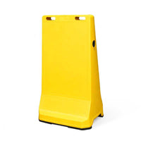 customisable pavement sign road barrier yellow
