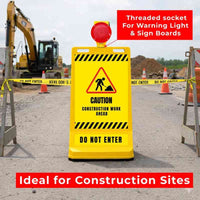 customisable pavement sign road barrier yellow