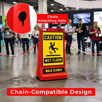 customisable red pavement sign road barrier