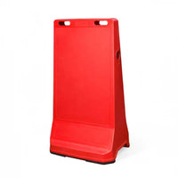 customisable red pavement sign road barrier