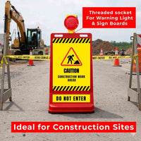 customisable red pavement sign road barrier