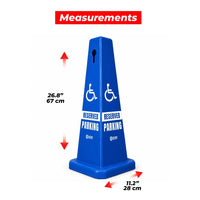 blue disabled parking marker cone for accessible parking areas