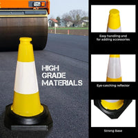 Heavy-duty yellow 50CM road safety cones set of 2
