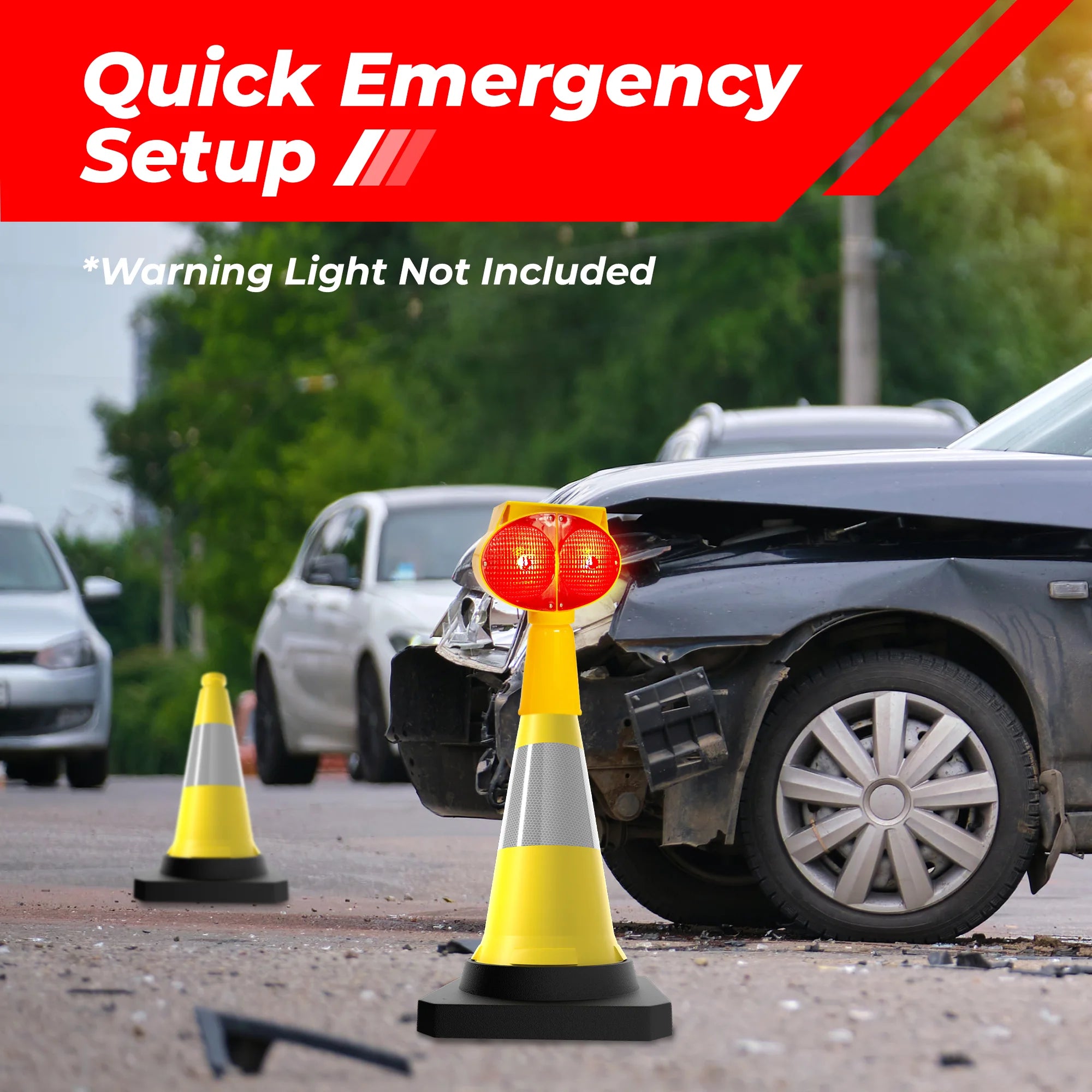 Warning Light Attachable Road Cone