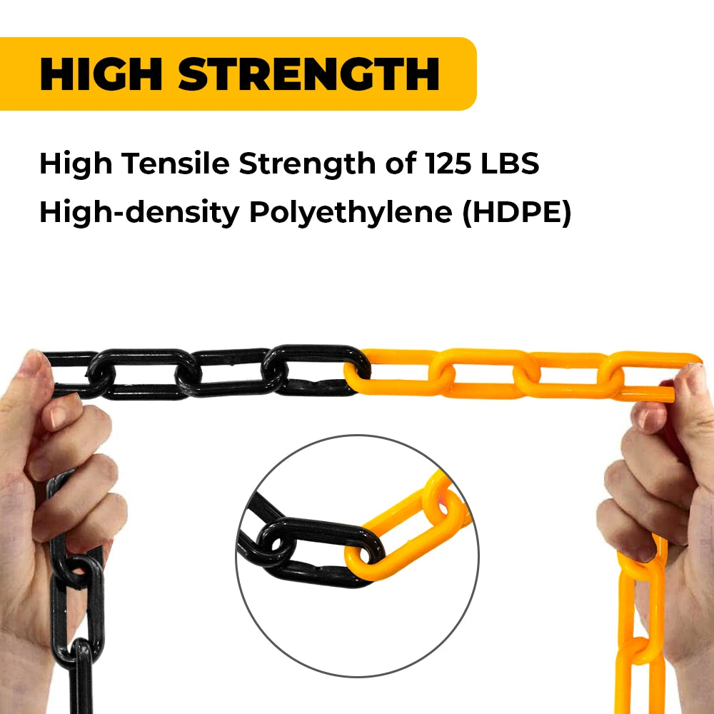 high strength black yellow chain