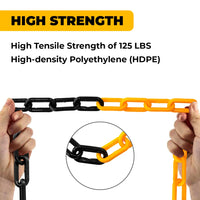 high strength black yellow chain