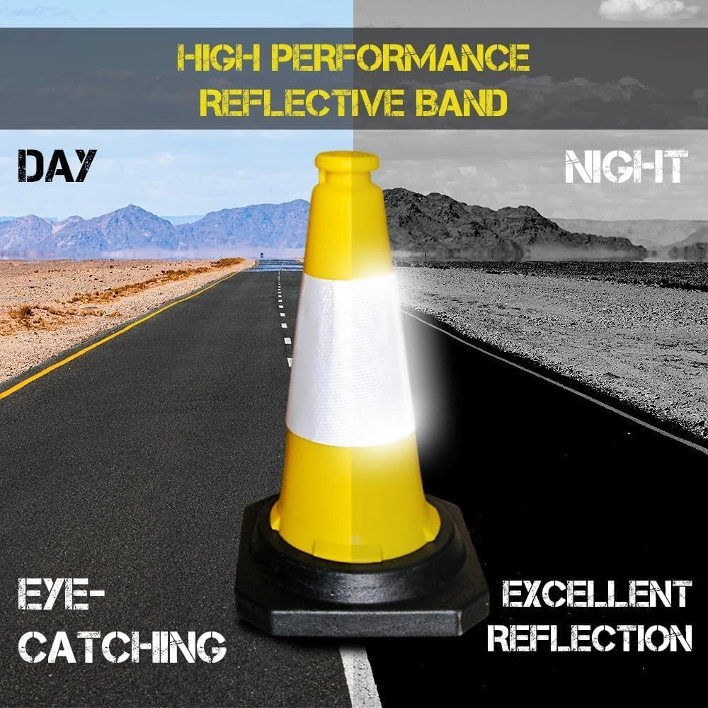 High visibility yellow traffic cones 50CM 

