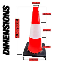 pvc road safety cone with weighted base size